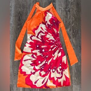 ASOS- Lipsy London-Orange Dress with Pink Ribbon Detail